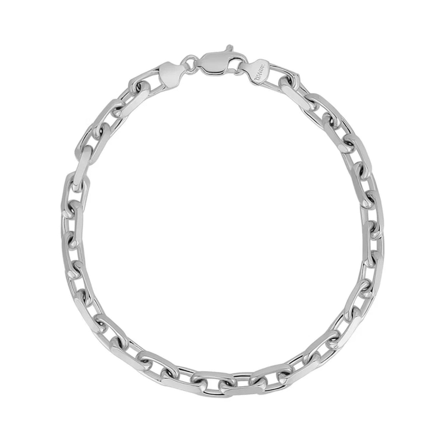 14k White Gold French Cable Chain Bracelet (4.80 mm) - Peelerie